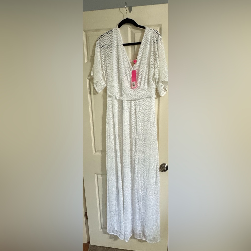 Lilly Pulitzer Parigi Scalloped Shell Lace Maxi NWT